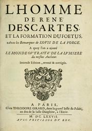 Cover of: L'homme, et la formation du foetus by René Descartes
