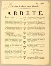 Cover of: Liberté. Egalité. Au nom du gouvernement français. Arrêté