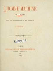 Cover of: L'homme machine