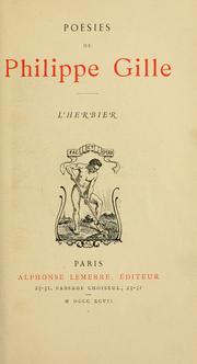 Cover of: L' herbier by Philippe Gille, Philippe Gille