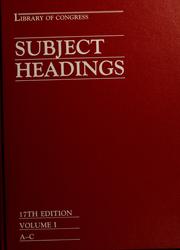 Cover of: Library of Congress subject headings
