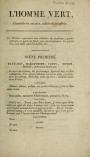 Cover of: L'homme vert: comédie en un acte, mêlée de couplets