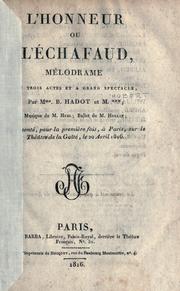 Cover of: L' honneur by Barthélemy-Hadot Mme