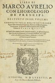 Cover of: Libro di Marco Avrelio con l'horologio de principi.: Destinto in IIII volvmi ...