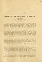 Cover of: Lieutenant Govern[o]r Eben S. Draper.