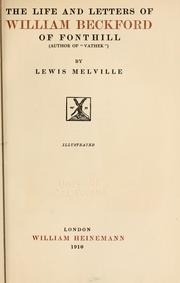 Cover of: The life and letters of William Beckford, of Fonthill