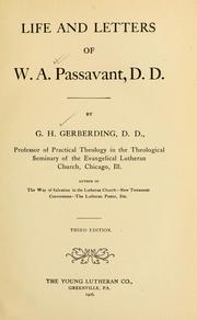 Cover of: Life and letters of W. A. Passavant, D. D.