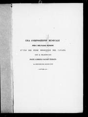 Cover of: Una composizione musicale per i selvaggi huroni d'uno dei primi missionari del Canadà, cioè il francescano frate Gabriele Sagard Teodato al principio del secolo XVII