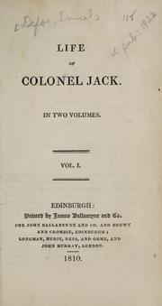 Cover of: Life of Colonel Jack.