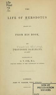 Cover of: The life of Herodotus by F. C. Dahlmann