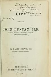 Cover of: Life of the late John Duncan: Professor of Hebrew and Oriental Languages, New College, Edinburgh