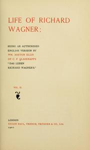 Cover of: Life of Richard Wagner