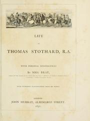 Cover of: Life of Thomas Stothard: with personal reminiscences