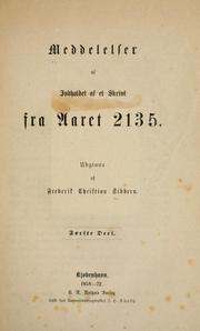 Cover of: Meddelelser af indholdet af et skrivt fra aaret 2135