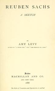 Cover of: Reuben Sachs by Amy Levy