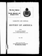 Cover of: Narrative and critical history of America