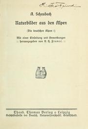 Cover of: Naturbilder aus den Alpen by Adolph Schaubach