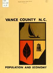 Cover of: Vance County, N.C., population and economy