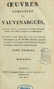 Cover of: Oeuvres complètes by Luc de Clapiers marquis de Vauvenargues