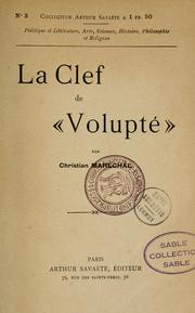 Cover of: La clef de "Volupté". by Christian Marechal