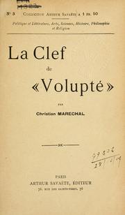 Cover of: clef de "Volupté".