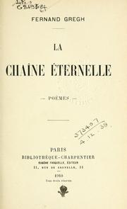 Cover of: La chaîne éternelle by Fernand Gregh