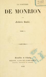 Cover of: La comtesse de Monrion by Frédéric Soulié
