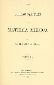 Cover of: The guiding symptoms of our materia medica