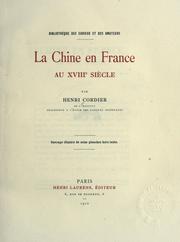 Cover of: La Chine en France au XVIIIe siècle
