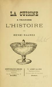 Cover of: La cuisine à travers l'histoire