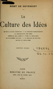 Cover of: culture des idées.