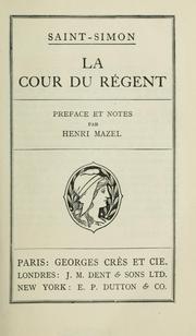 Cover of: cour du régent