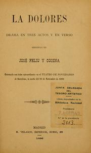 Cover of: Dolores: drama en tres actos y en verso