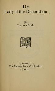 Cover of: The lady of the decoration by Frances Little