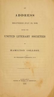 Cover of: An address delivered July 24, 1849