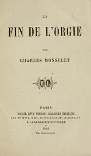 Cover of: La fin de l'orgie.