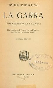 Cover of: La garra, drama en dos actos y en prosa