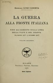 Cover of: La Guerra alla fronte Italiana by Luigi Cadorna