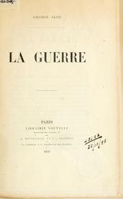 Cover of: La guerre. by George Sand