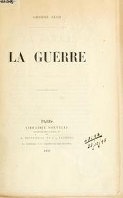 La guerre by George Sand