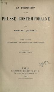 Cover of: La formation de la Prusse contemporaine. by Godefroy Cavaignac