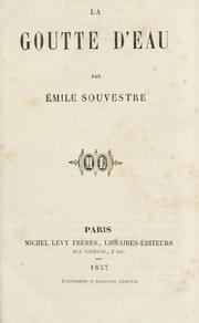 Cover of: La goutte d'eau.