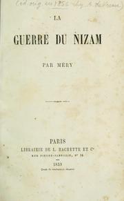 Cover of: La guerre du Nizam by Joseph Méry