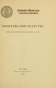 Cover of: Charters and statutes by Columbia University.