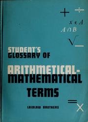 Cover of: The Laidlaw glossary of arithmetical-mathematical terms by Bernard H. Gundlach