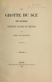 Cover of: Grotte du Scé pres Villeneuve: Station Suisse du Renne.