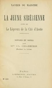 Cover of: La jeune sibérienne: suivi de Le lépreux de la cité d'Aoste