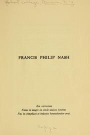 Cover of: Francis Philip Nash.