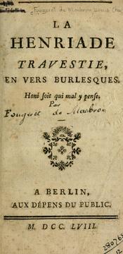 Cover of: Henriade: travestie, en vers burlesques.