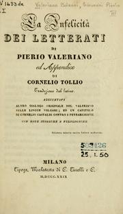 Cover of: La infelicità dei letterati by Pierio Valeriano